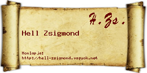 Hell Zsigmond névjegykártya